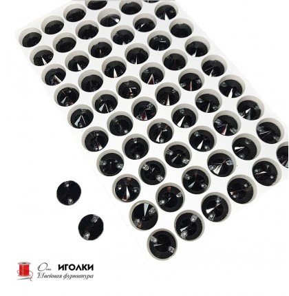 Стразы пришивные стекло разм.10х10 мм арт.LT10-55-1 цв.черный уп.300 шт